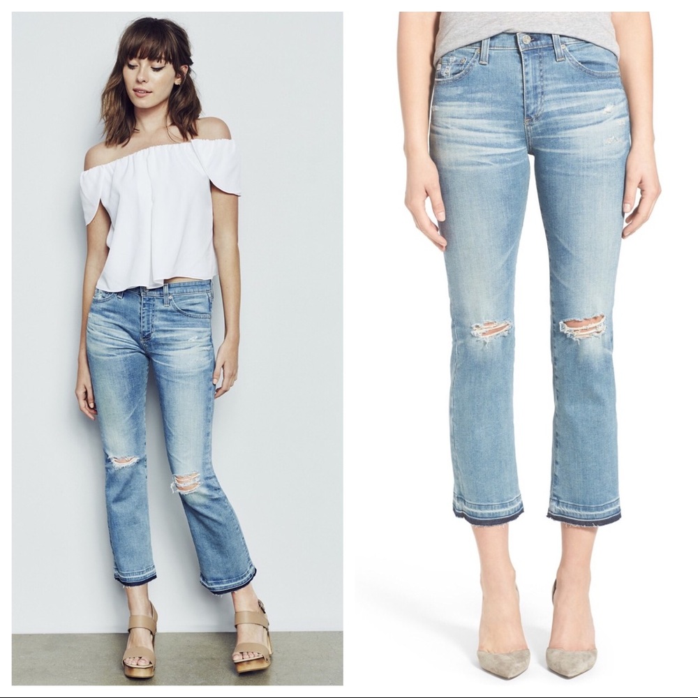 AG JODI Crop Released Hem High Rise Flare Jeans